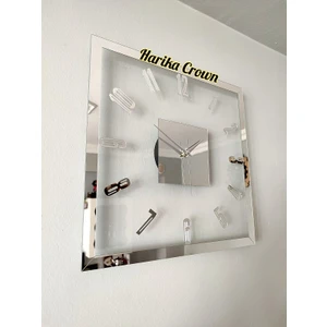 Harika Crown Gerçek Aynalı Dekoratif Duvar Saati (40- 50 Cm)