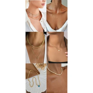 X-lady Accessories Altın Renk Kombin Kolye 6 Adet Kadın Kolyeden Oluşan Kombin Zincir Set - 2913