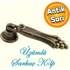 Ayder Üzümlü Sallama Sarkaç Dolap Çekmece Kulp Kulpu Kulbu Metal Antik Sarı Halka Kulp