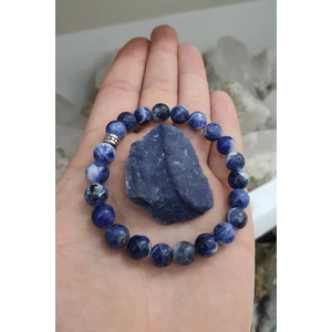 Sertifikalı   Sodalit Doğaltaş Bileklik ( Ham Taş ) 8 mm