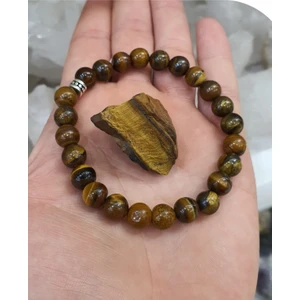 Sertifikalı   Kaplan Gözü Doğaltaş Bileklik 8 mm