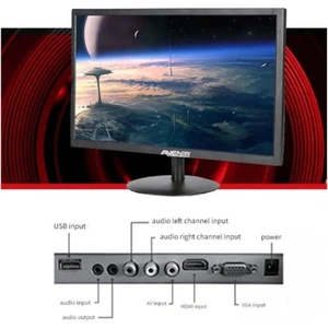 AV-M22A 22" LED Monitör USB / HDMI / VGA Dahili Hoparlör