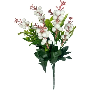 Yapay Çiçek Kokina Demet Beyaz K51 Yılbaşı Çiçeği Christmas White Berry