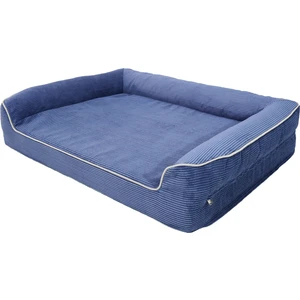 Premium Sofa Blok Sungerli Alezli Fermuarlı Yıkanabilir  Köpek Yatağı-Koyu ve Gok Mavisi