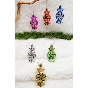 6lı Paket Şeker Yılbaşı Çam Ağacı Süsü 9*4 Cm