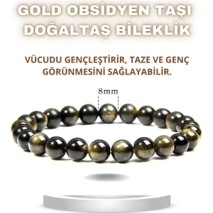 Sertifikalı   Gold Obsidyen Taş Bileklik