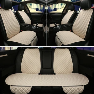 Deri Cepli Sırtlı Oto Koltuk Minder Seti - Koltuk Koruma Kılıfı (3'lü Set)