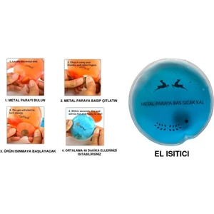 Mavi Ceylan Cep Sobası - El Isıtıcı - Sıcak Su Torbası Pvc  9 cm