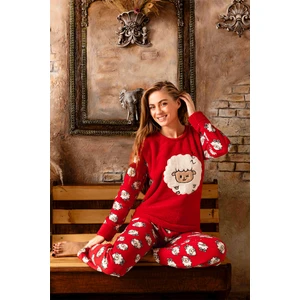 Kışlık Kadın Welsoft Polar Pijama Takımı - Yeni Yıl Pijaması
