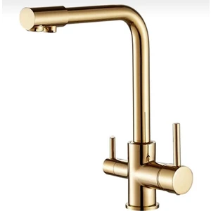 İsaoğlu Yapı Gold Arıtmalı Batarya Altın Arıtıcılı Musluk Premium Tasarım Gold Batarya Mutfak Bataryası
