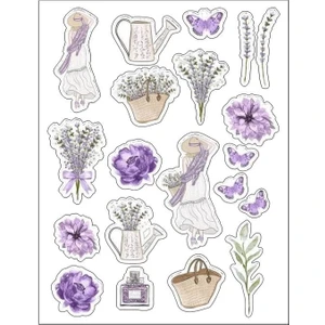 Sf Scrapbook Vintage Stciker Lavanta Temalı Sticker Set Planlayıcı Ajanda Bullet Journal Scrapbook/scrapbooking