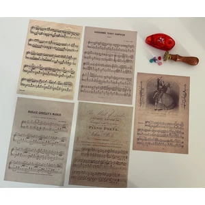 Sf Scrapbook Vintage, Müzik Nota Kağıt Temalı Journal Set, Scrapbook, Bullet, Galeri Duvarı, Sanatsal Baskı