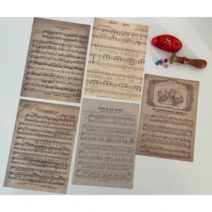 Sf Scrapbook Vintage, Müzik Nota Kağıt Temalı Journal Set, Scrapbook, Bullet, Galeri Duvarı, Sanatsal Baskı