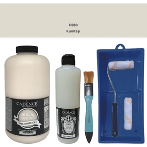 Mobilya Boyası -  Multisurface H - 080 Kumtaşı 2000 ml Ultimate Vernik Mat 500 ml  Saten Rulo Set