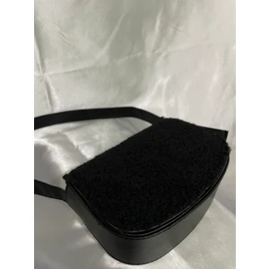 Peluş Omuz Çantası- Siyah