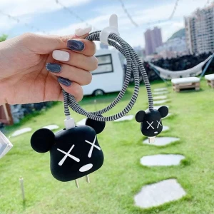 Iphone 20W Uyumlu Şarj Başlık Kablo Koruyucu ve Spiral Kablo Koruyucu 3 Lü Set Çarpıgöz