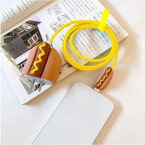 Iphone 20W Uyumlu Şarj Başlık Kablo Koruyucu ve Spiral Kablo Koruyucu 3 Lü Set Hotdog