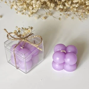Gönül İşlerim Kutulu Mini Bubble Mum Hediyelik-Mor (25'li)