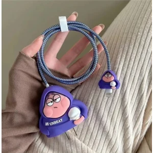 Iphone 20W Uyumlu Şarj Başlık Kablo Koruyucu ve Spiral Kablo Koruyucu 3 Lü Patrick