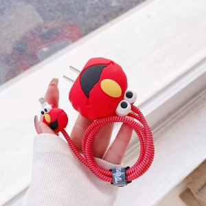 Iphone 20W Uyumlu Şarj Başlık Kablo Koruyucu ve Spiral Kablo Koruyucu 3 Lü Set Elmo