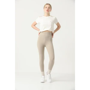 Içi Polarlı Kışlık Yüksek Bel Toparlayıcı Fitilli Tayt