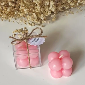 Gönül İşlerim Kutulu Mini Bubble Mum Hediyelik-Pembe (25'li)