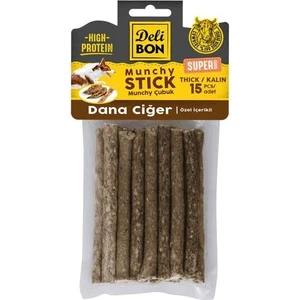Süper Munchy Çubuk Dana Ciğerli Köpek Çiğneme Kemiği Kalın 15 Adet