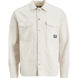 Jack & Jones Geniş Fit Krem Erkek Gömlek 12241925_JCOTWILL Eddıe Overshırt L