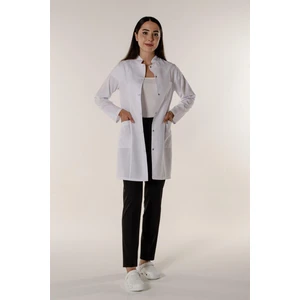 Mert Giyim Beyaz Medikal Doktor Öğretmen Eczacı Ve Hemşire Hakim Yaka Kadın İş Önlük
