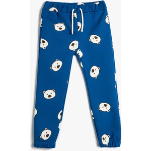 Jogger Eşofman Altı Ayıcık Baskılı Beli Bağlamalı