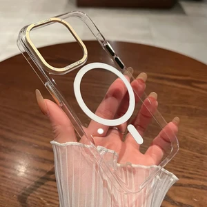 Apple iPhone 14 Pro Uyumlu Sert Parlak Magsafe Kılıf Mika Şeffaf