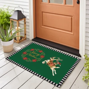 FERRAGNI Home Porcellana Firenze Ithal Kapı Önü Paspası Dış ve Iç Mekan Uyumlu Yılbaşı Temalı  45 x 65 cm Kaydırmaz Taban