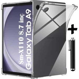 M.TK Moveteck Samsung Galaxy Tab A9 8.7 Inç Tablet Kılıfı Anti Shock Kenarlı Darbe Önler Silikon Şeffaf Köşe Korumalı SM-X110