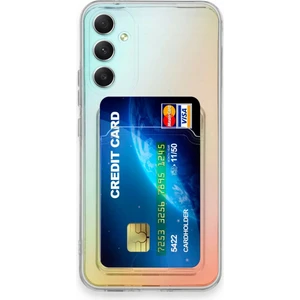 Samsung Galaxy A34 5g Kılıf Şeffaf Kartlıklı Silikon Kılıf Kapak- Şeffaf