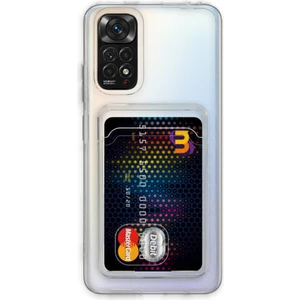 Xiaomi Redmi Note 11 Pro Kılıf Şeffaf Kartlıklı Silikon Kılıf Kapak- Şeffaf