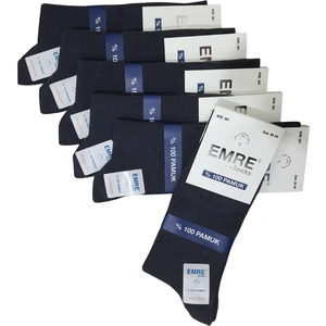 Trendcorap & Emre 6 Çift  Pamuklu Dikişsiz Burunlu Erkek Soket Çorap - Füme