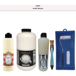 Banyo Mutfak -  Multi H - 004 Antik Beyaz 2000 ml Par Yüzey Ast 500 ml Taş Vernik Mat 500 ml  Satenruloset