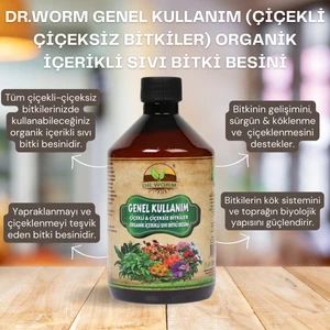 Dr. Worm Çiçekli Çiçeksiz Bitkiler Genel Kullanım Organik İçerikli  Sıvı Bitki Besini (Gübresi) 500 ml