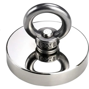 Dünya Magnet Magnet Fishing 60 mm Çap Güçlü Halkalı Neodyum Pot Mıknatıs - Kanca Kurtarma Mıknatısı