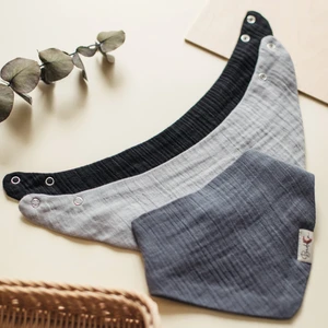 3'lü Set %100 Organik Pamuk 4 Katlı Müslin Önlük - Kız Erkek Bebek Salya ve Mama Önlüğü, Fular, Yakalık