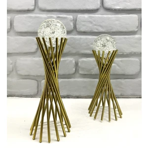 Eskitme Metal 2'li Set Salon Burgu Model Kristal Baloncuklu Cam Toplu Aksesuar Dekorasyon Biblo Obje