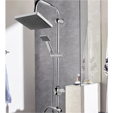 Kca Armatür  Siyah Kare Tepe Yağmurlama Banyo Robot Duş