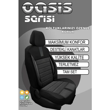 Nice Shop Oasis Serisi Oto Koltuk Kılıfı Pamuklu Dokuma Kumaş Ön Arka Tam