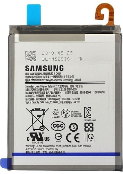 Cep Tel Batarya Samsung M10 - A10 - A750 Kvk Servis Orjinal