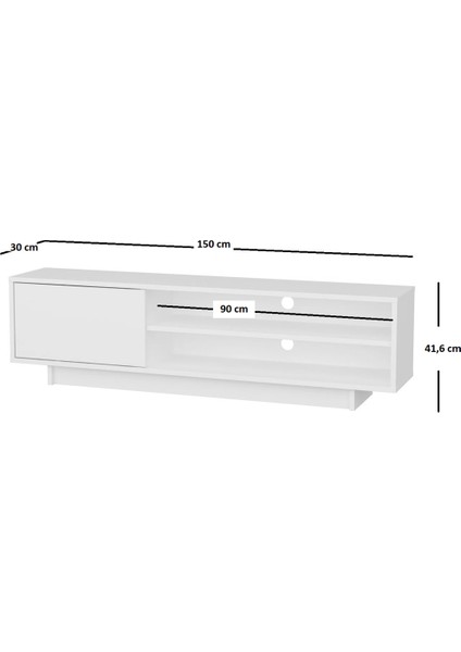 Aden Home Beyaz Tv Ünitesi, Mdf Tv Ünitesi, Kapaklı Tv Ünitesi, Beyaz Mdf Tv Ünitesi Konsol, TVU50