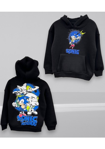 Yeni Sezon Sonic The Hedgehog Hoodie Sweatshirt Kapüşonlu 3 İplik Şardonlu fiyatları