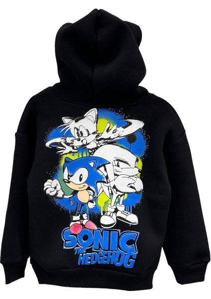 Yeni Sezon Sonic The Hedgehog Hoodie Sweatshirt Kapüşonlu 3 İplik Şardonlu modelleri