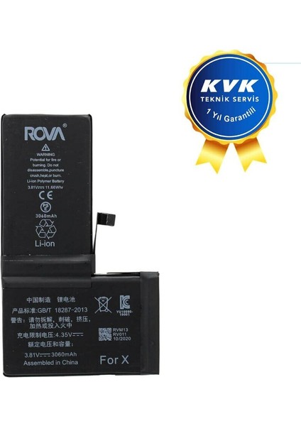 Cep Tel Batarya Iphone x Rova Garantili fiyatları