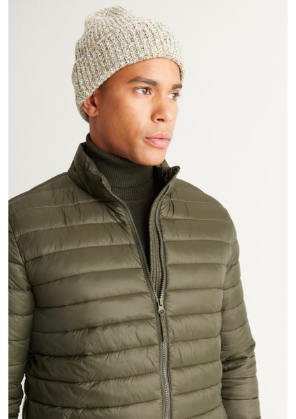 ALTINYILDIZ CLASSICS Erkek Haki Standart Fit Normal Kesim Dik Yaka Desenli Mont modelleri