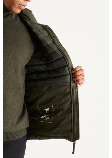 ALTINYILDIZ CLASSICS Erkek Haki Standart Fit Normal Kesim Dik Yaka Desenli Mont fırsatları